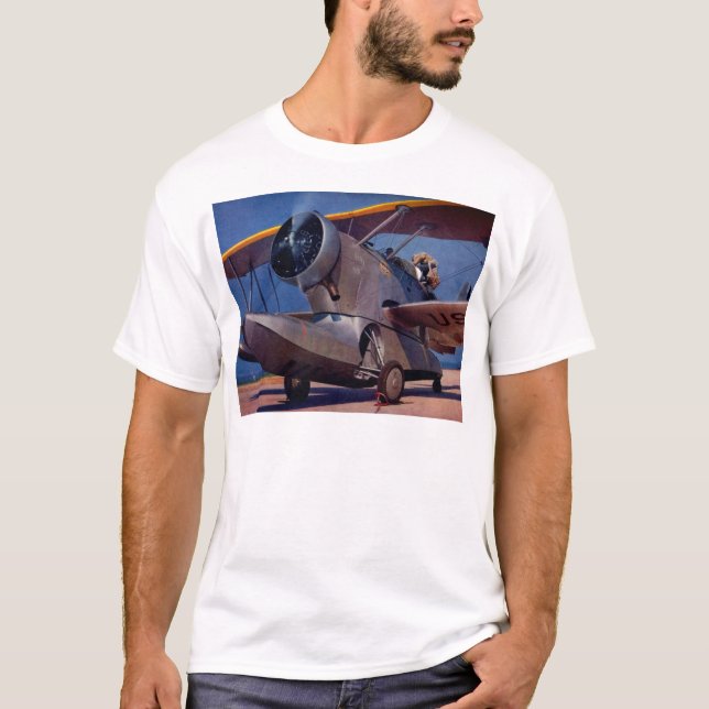 1939 Grumman F-2-flygplan T Shirt (Framsida)