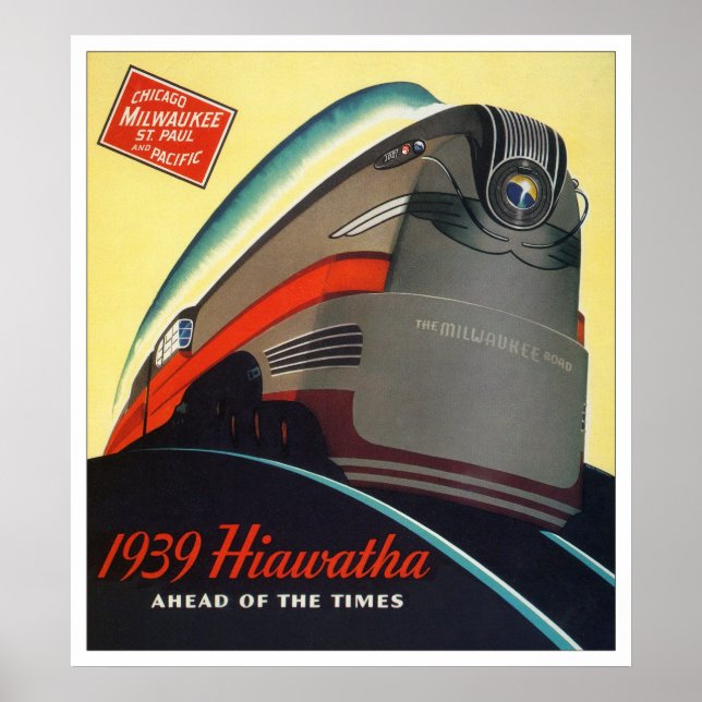 1939 Hiawatha Locomotive Poster (Framsidan)