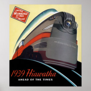 1939 HIAWATHA STREAMLINED TÅG POSTER