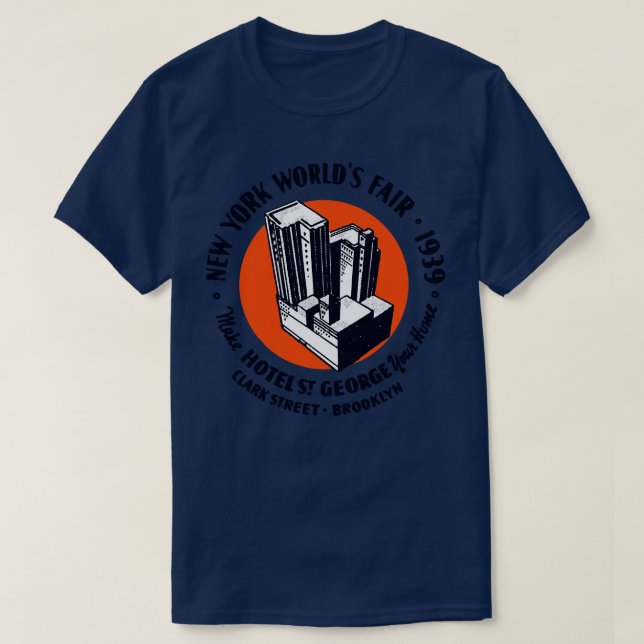 1939 Hotel St George Brooklyn New York T Shirt (Design framsida)