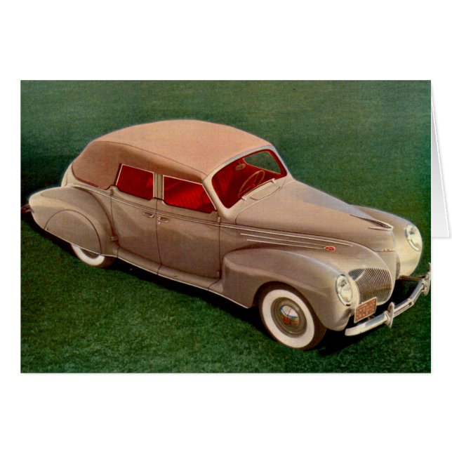 1939 Lincoln Zephyr Hälsningskort (Framsidan Horizontal)