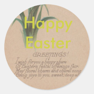 1939 Påsk Dikt Runt Klistermärke