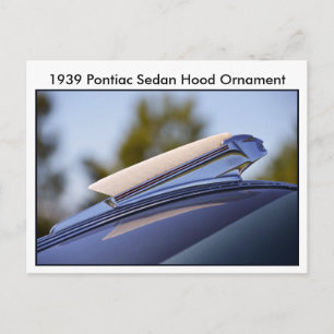 1939 Pontiac Sedan Huva Ornament Vykort