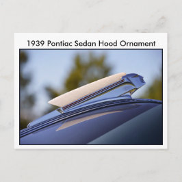 1939 Pontiac Sedan Huva Ornament Vykort