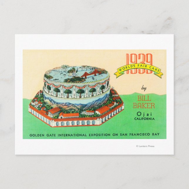 1939 World Fair Cake by Bill Baker in Ojai Vykort (Framsida)