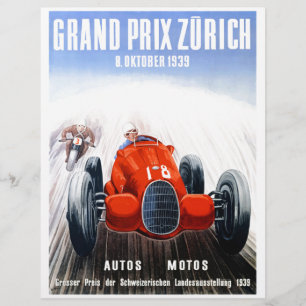 1939 Zürich Grand Prix-Tävla Poster