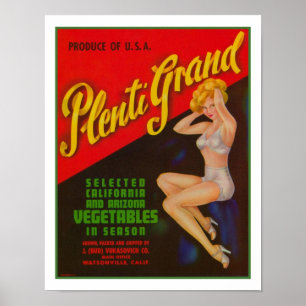1940 års reklamprogram för stora grönsaker Poster