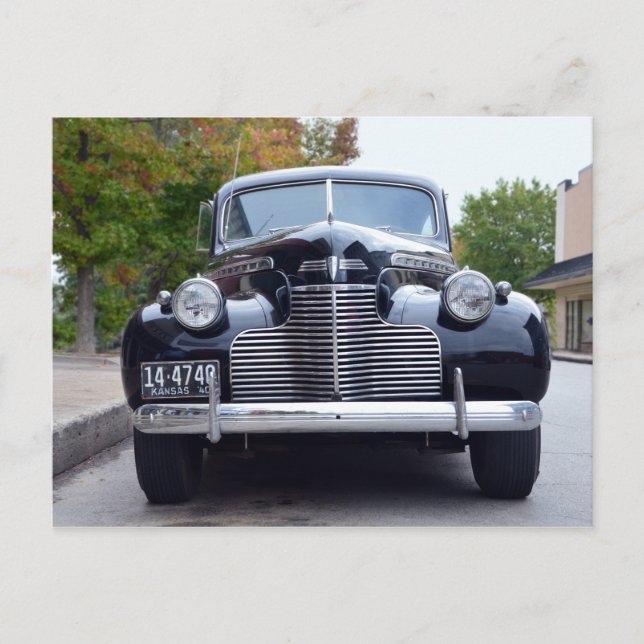 1940 Black Sedan med två dörrar Vykort (Framsida)