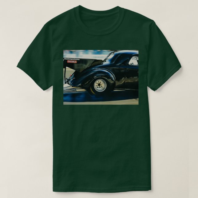 1940 Black Willys Coupe Drag-bil T Shirt (Design framsida)