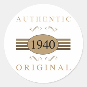 1940 Original 80 Birthday Runt Klistermärke