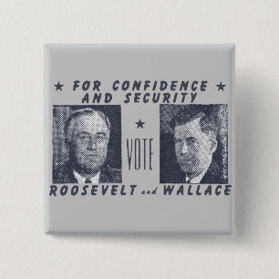 1940 rösta Roosevelt + Wallace grått Knapp