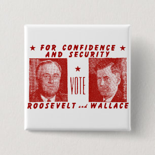 1940 rösta Roosevelt + Wallace som är röd Knapp