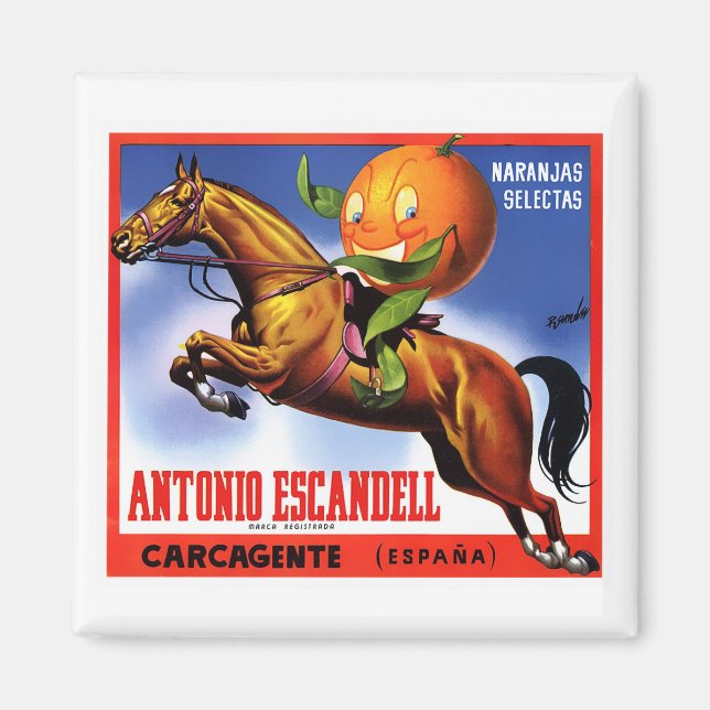 1940:s ANTONIO ESCANDELL ORANGES ETIKETT POSTER Magnet (Framsidan)