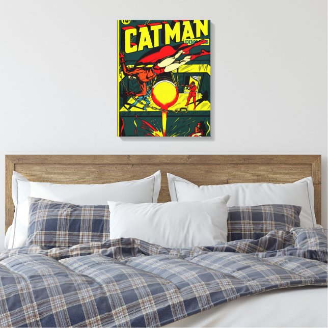 1940:s CAT-MAN-Kanvastryck för Tecknader Canvastryck (Insitu (sovrum))
