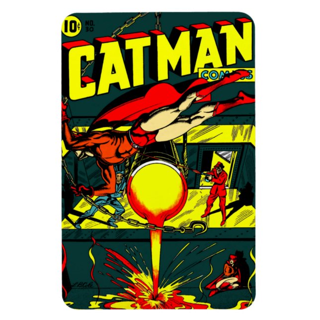 1940:s Cat-Man-Tecknader Flexible Magnet (Vertikal)