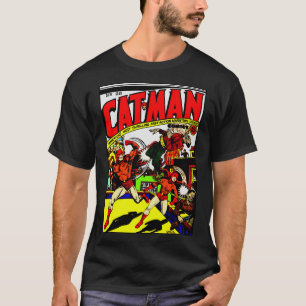 1940:s CAT-MAN-Tecknader T-Shirt