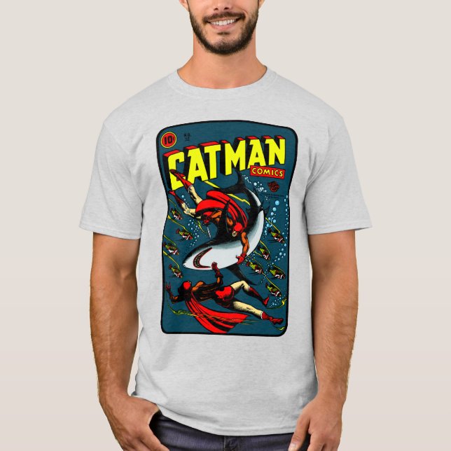 1940:s CatMan-Tecknader T-Shirt (Framsida)