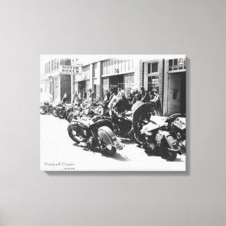 1940:s motorcykel "Street Rally" Wall Art Canvastryck
