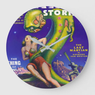 1940:s RETRO SCI FI PULP ILLUSTRATION Stor Klocka