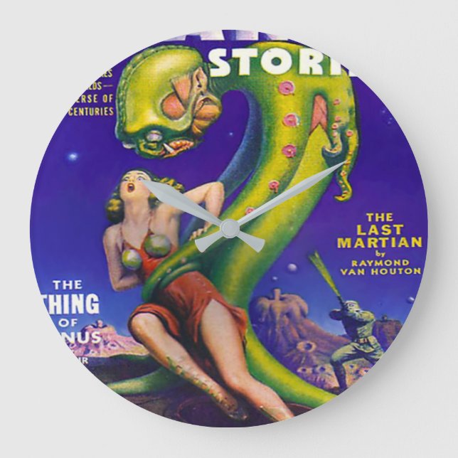 1940:s RETRO SCI FI PULP ILLUSTRATION Stor Klocka (Framsida)