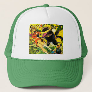 1940:s SCI FI-TECKNADER UTFORMAD ART COVER Truckerkeps