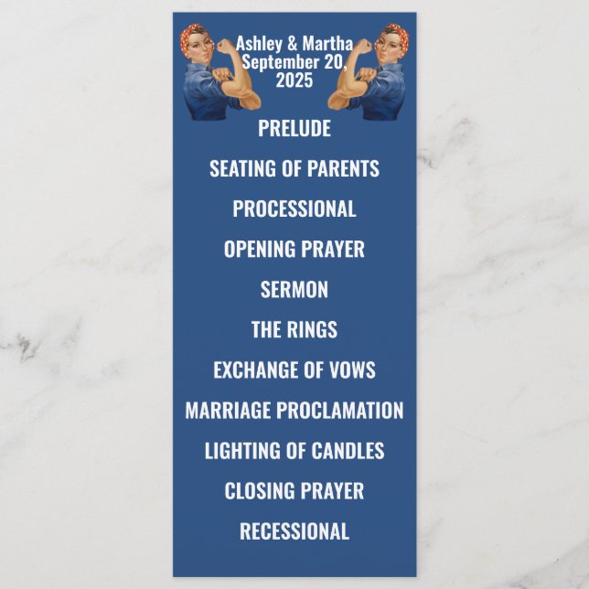 1940:s två rosier Bröllop Program (Framsida)