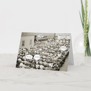 1940:S WWII-RUNDA AV MÄNNISKOR TAL BUBBLES PHOTO KORT