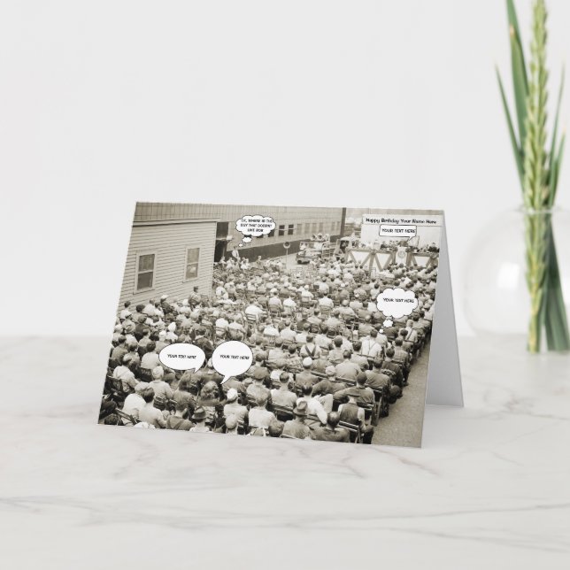 1940:S WWII-RUNDA AV MÄNNISKOR TAL BUBBLES PHOTO KORT (Framsida)