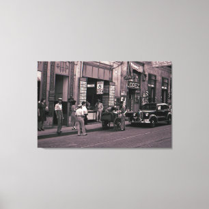1940 Spain Street Photography Lopez Beauty Parlor Canvastryck
