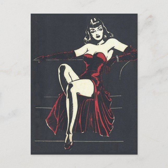 1940-tal femme fatale vykort (Framsida)