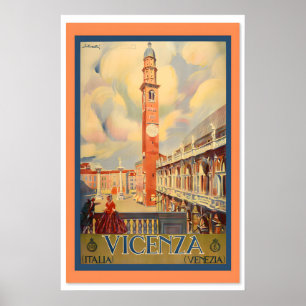 1940-tal Vicenza Italien Basilica Palladiana Vinta Poster