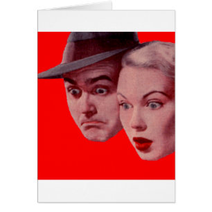 1940-talet är Sherman och Marsha SURPRISED Hälsningskort