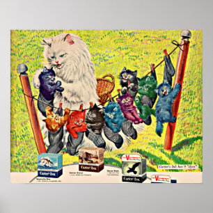 1940-talet Carters katt och kattungar i Bläck och Poster