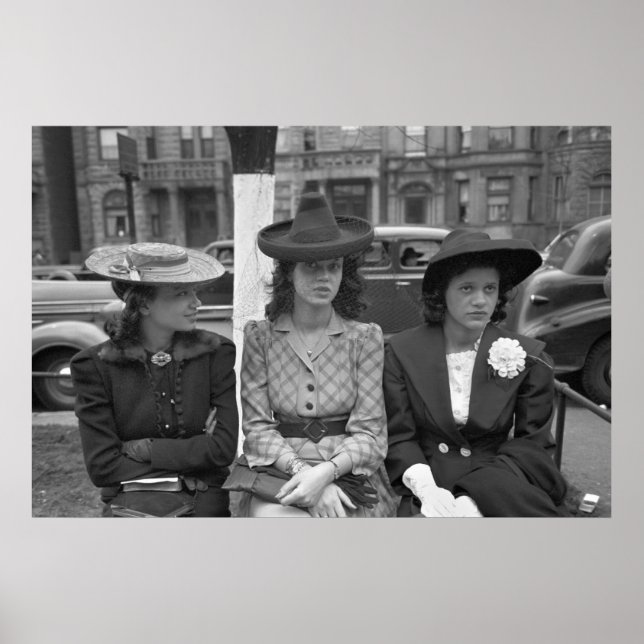 1940-talet Chicago Hat Mode Poster (Framsidan)