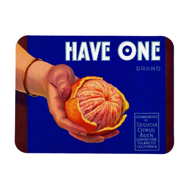 1940-talet har en låda-orange magnet (Horisontell)