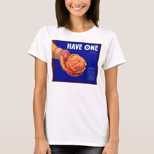 1940-talet har en låda-orange t shirt (Framsida)