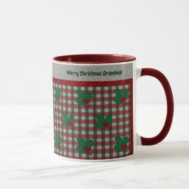 1940-talet Julafton Gingham - Personlig Mugg