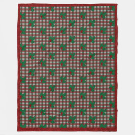 1940-talet Julafton Gingham Throw Blanket Fleecefilt