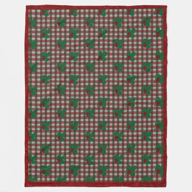 1940-talet Julafton Gingham Throw Blanket Fleecefilt (Framsidan)