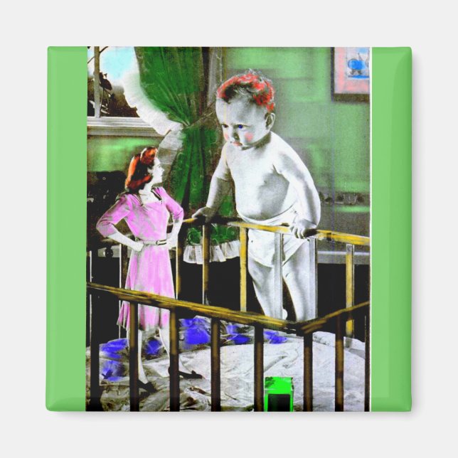 1940-talet mor och hennes jätte baby magnet (Framsidan)