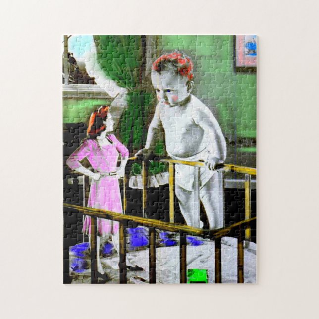 1940-talet mor och hennes jätte baby pussel (Vertikal)