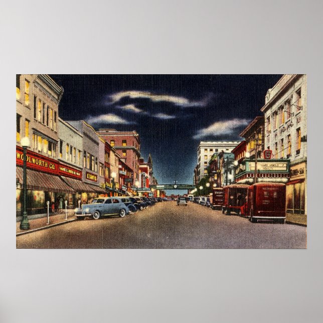 1940-talet Norristown's Main St. Poster (Framsidan)