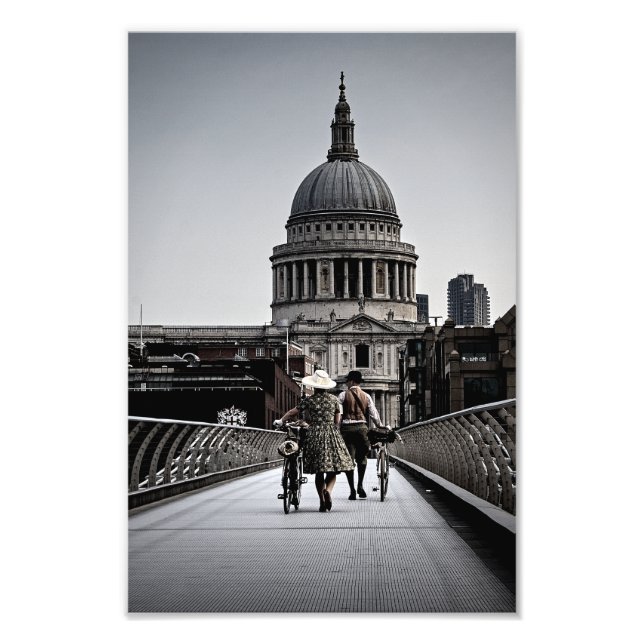 1940-talet på Millennium Bridge London (6331) Fototryck (Framsidan)
