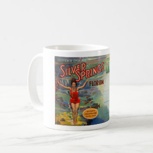 1940-talet SILVER FLORIDA POSTCARD COFFEE MUGG