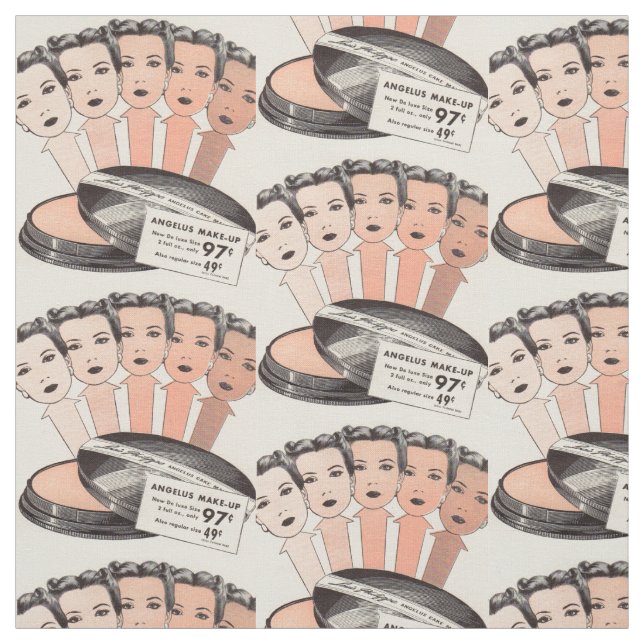 1940-talets ad for Angelus makup print Tyg (Provkarta)