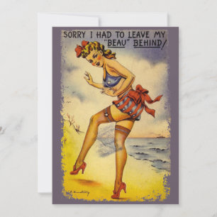 1940-talets Bathing Beauty Funny Party-inbjudan Inbjudningar