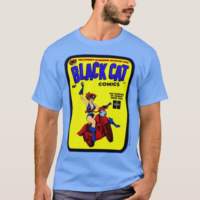 1940-talets Black Cat Comics T-Shirt (Framsida)
