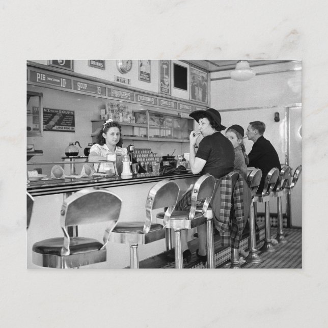 1940-talets Burger Joint Vykort (Framsida)