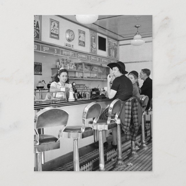 1940-talets Burger Joint Vykort (Framsida)