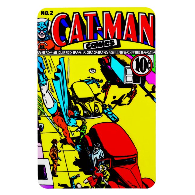1940-talets CAT-MAN Comics Magnet (Vertikal)